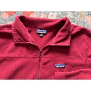 Patagonia Mens XL Micro D Quarter Zip Fleece Pullover Red 26176